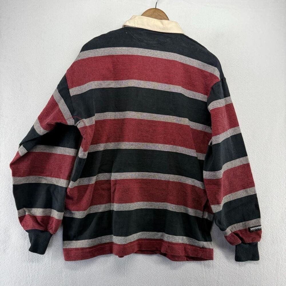 Vintage UNLV Rugby Shirt Men's XL Black Red Heavyweight Embroidered Barbarian - Picture 9 of 11